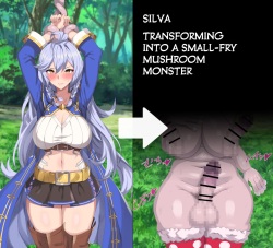 silva transforms into a small-fry mushroom monster.